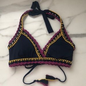 Navy Crochet BECCA bikini top